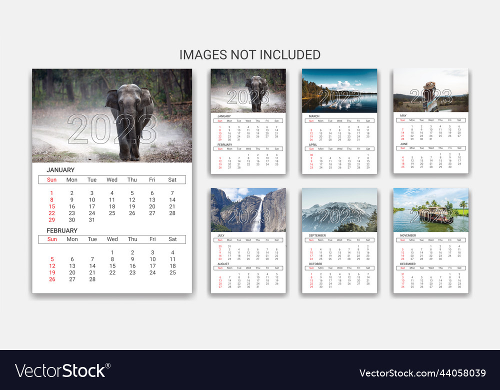 Wall calendar template Royalty Free Vector Image