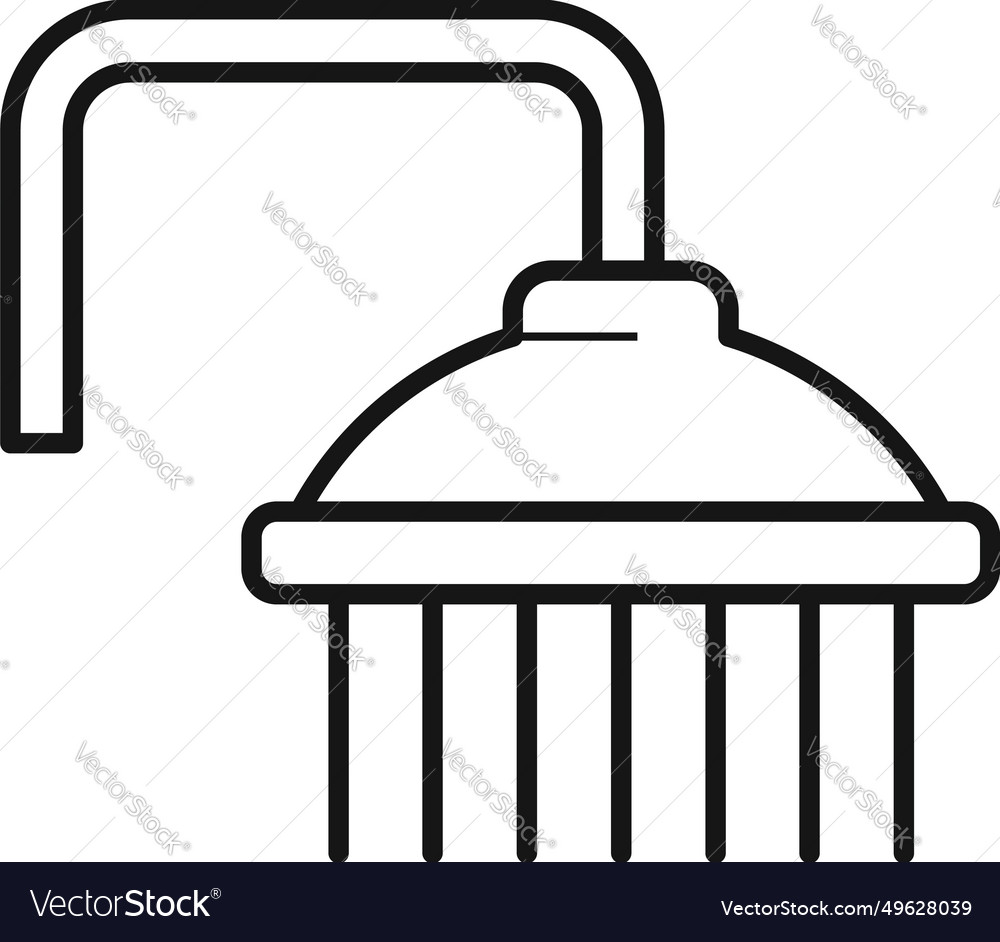 Water Shower Head Icon Outline Spa Faucet Vector Image