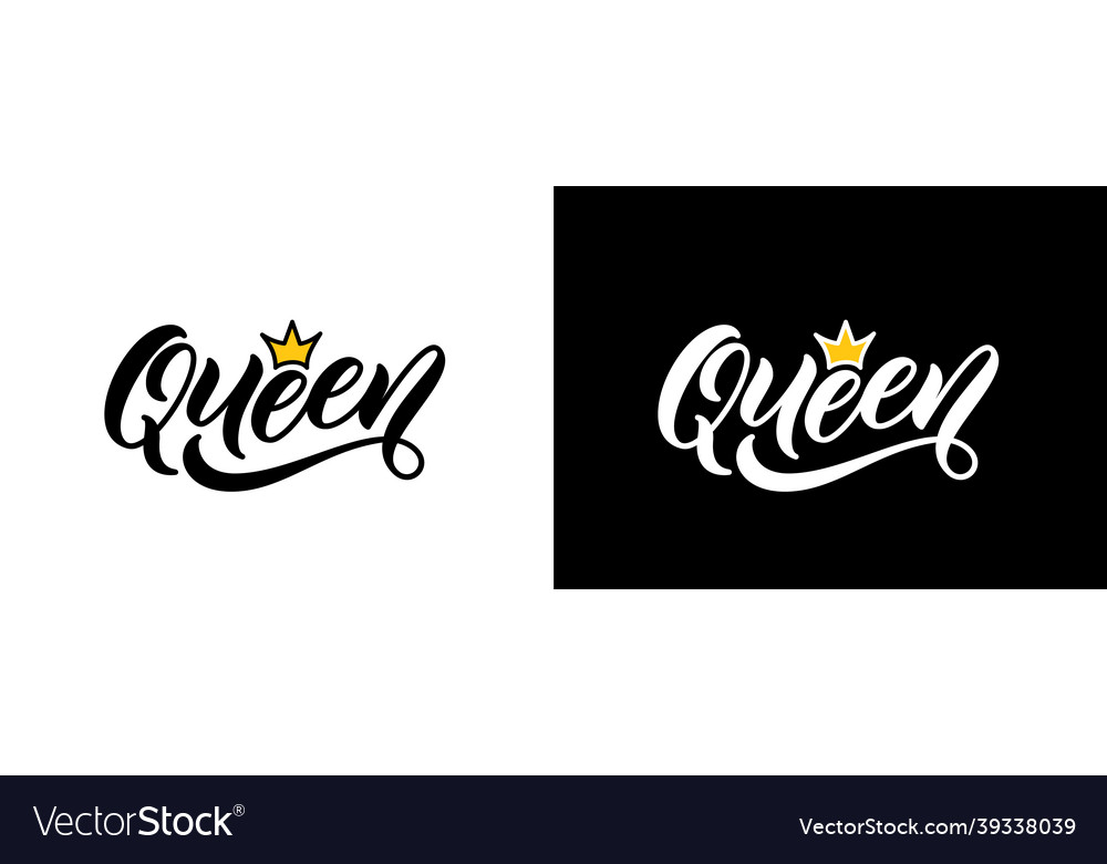 Word queen hand lettering