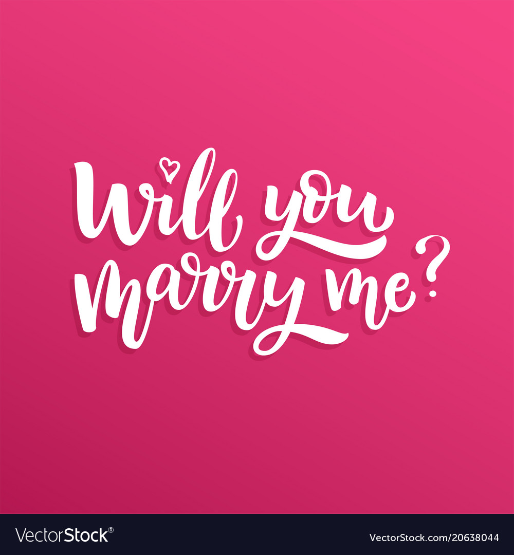 Brush lettering will you marry me Royalty Free Vector Image