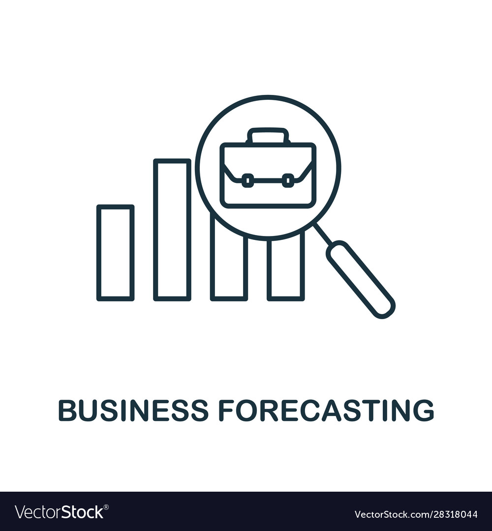 Business forecasting icon line style element from vector image Business forecasting icon line style element from