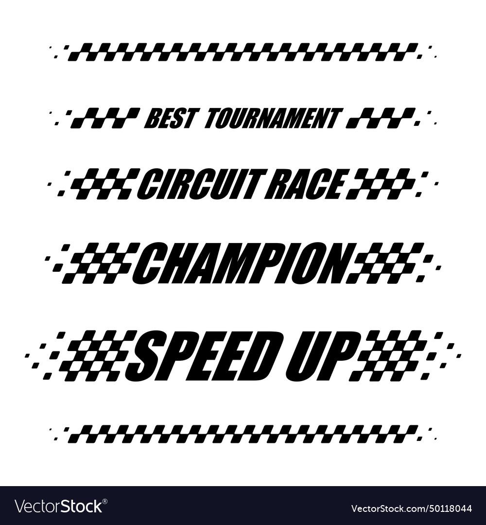 Capital letter sport text checkered Royalty Free Vector