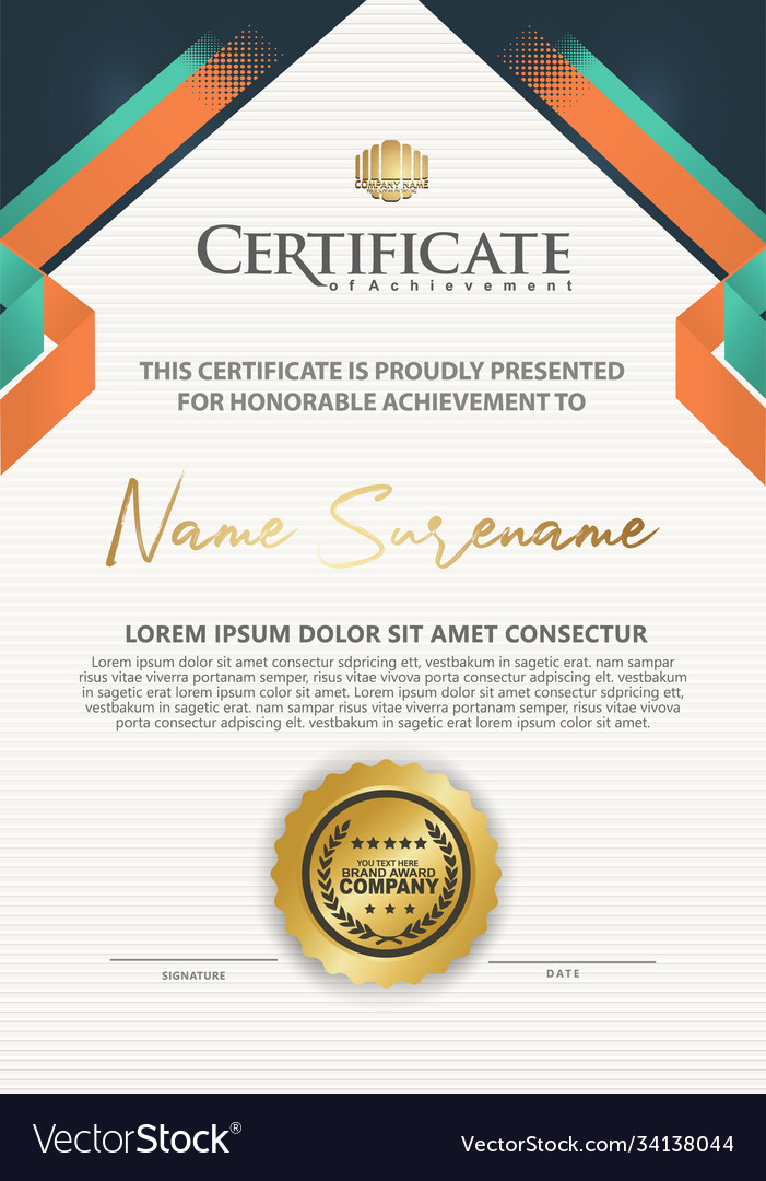 Certificate template with line halftone frame