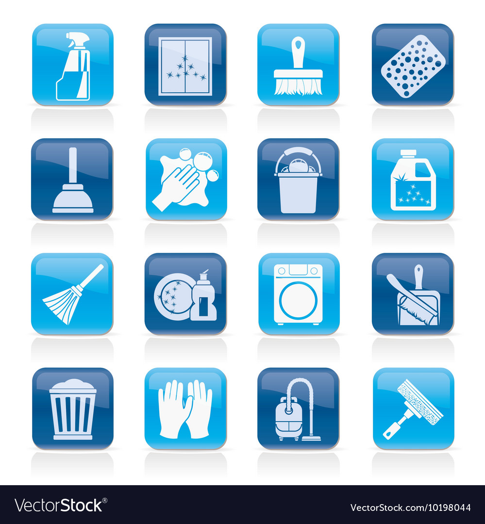 Cleaning and hygiene icons Royalty Free Vector Image