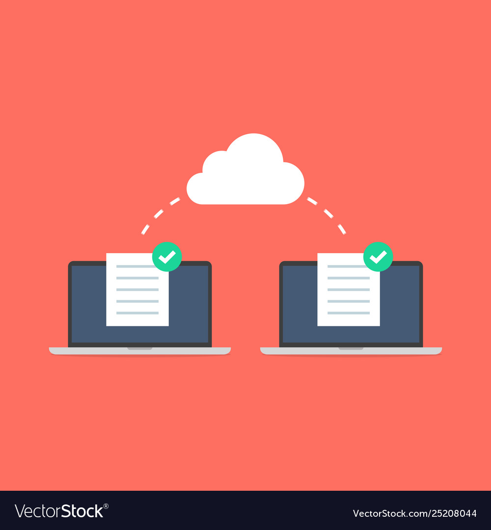 Cloud computing concept design share documents Vector Image Cloud computing concept design share documents