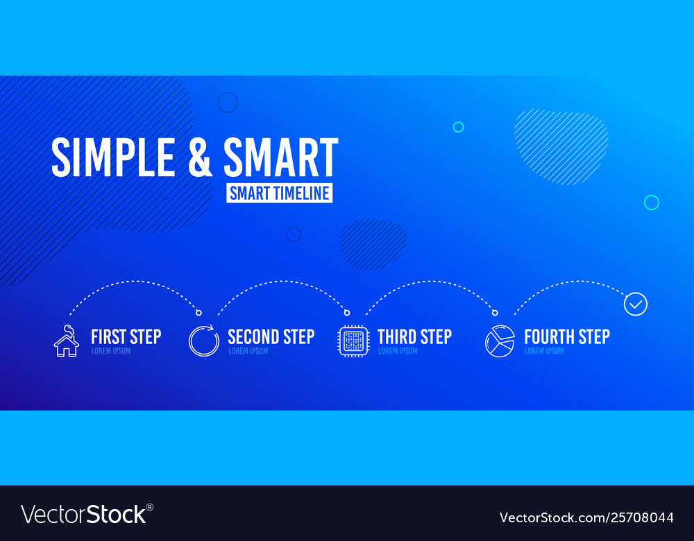 Cpu processor synchronize and home icons set pie vector image Cpu processor synchronize and home icons set pie