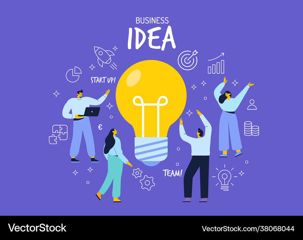 Creative business idea flat Royalty Free Vector Image
