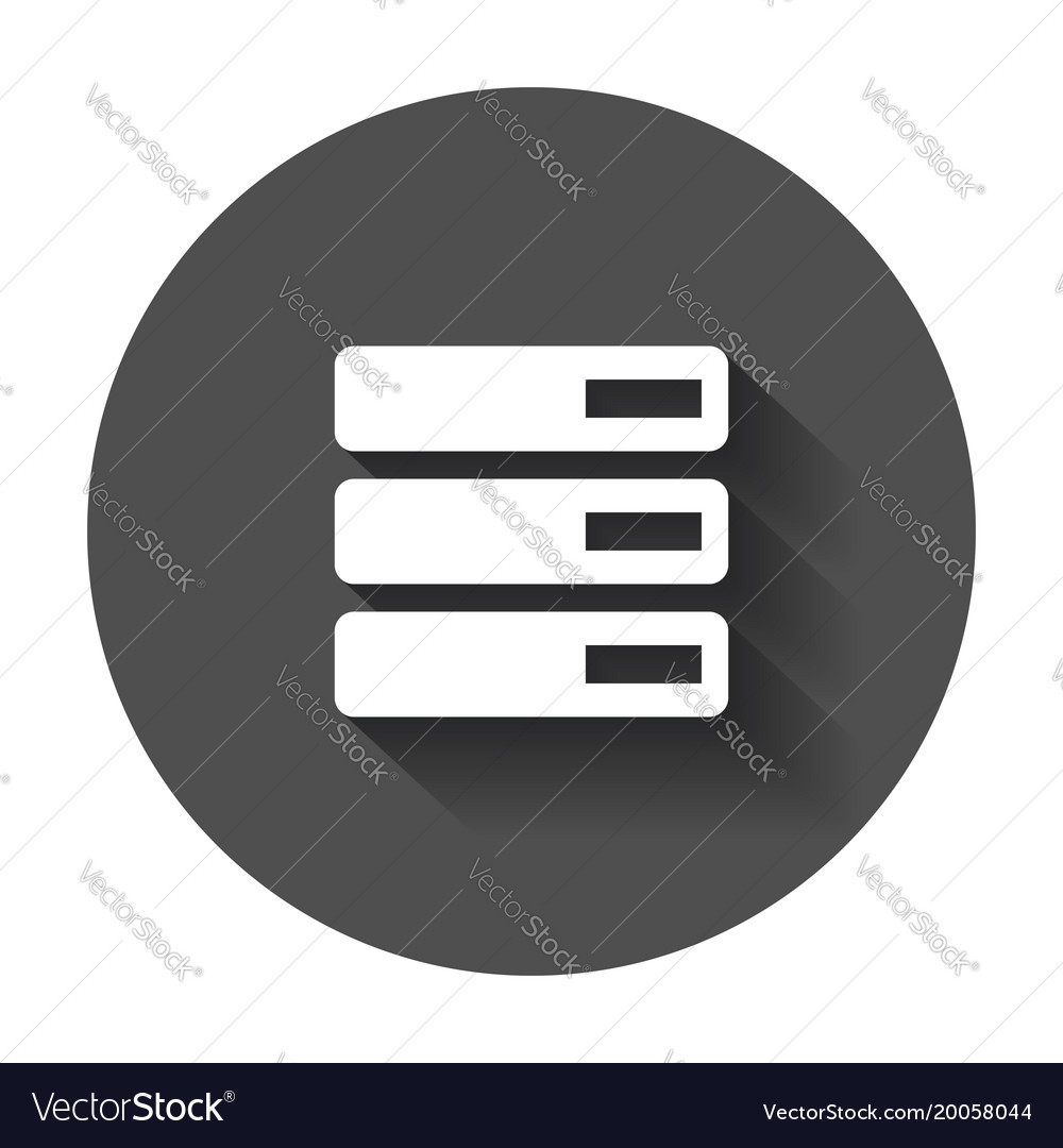 Database server icon storage with long shadow