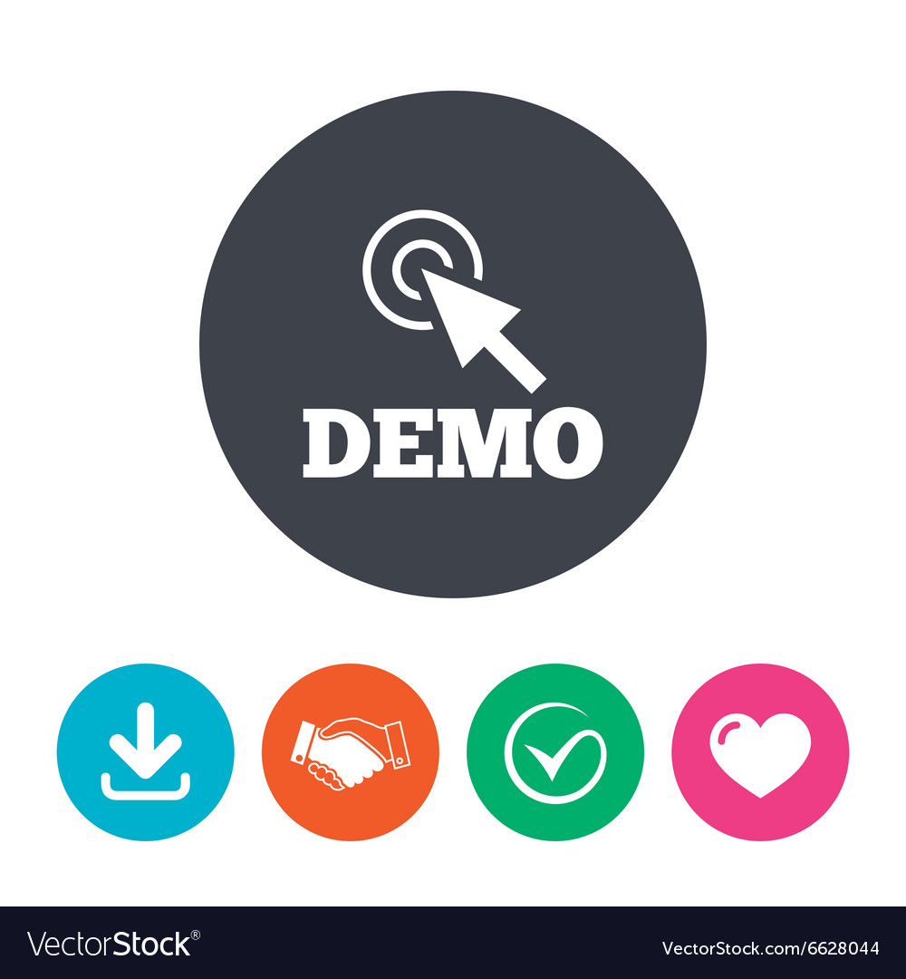 Demo with cursor sign icon demonstration symbol