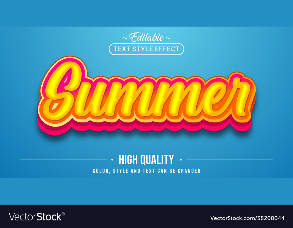 Editable text style effect - summer