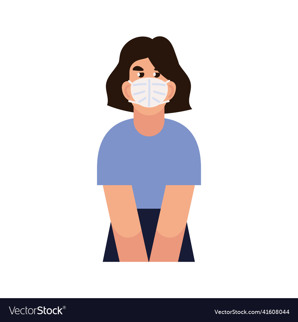 Female with medical mask Royalty Free Vector Image