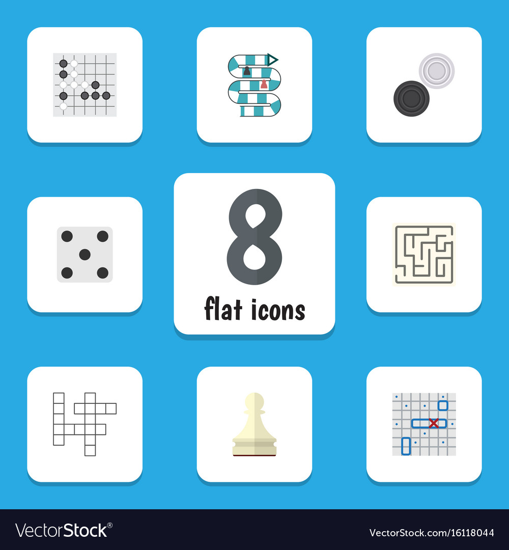 Flat icon play set of multiplayer gomoku pawn