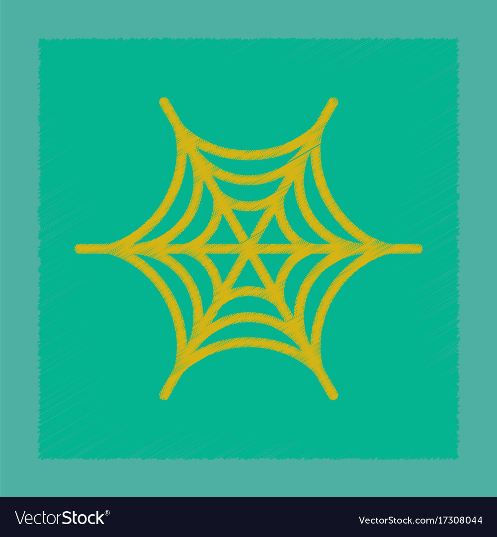 Flat shading style icon spider web
