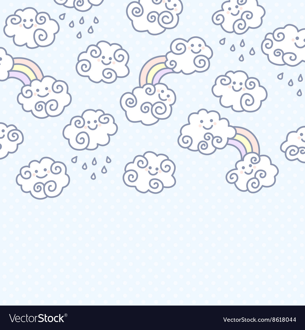 Funny cartoon clouds background with space