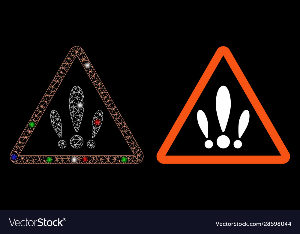 Glowing mesh wire frame multiple problems icon Vector Image Glowing mesh wire frame multiple problems icon