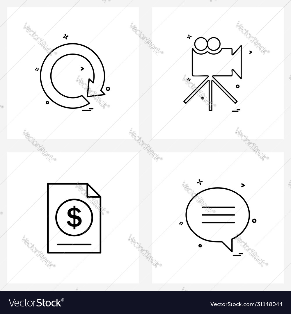 Isolated symbols set 4 simple line icons