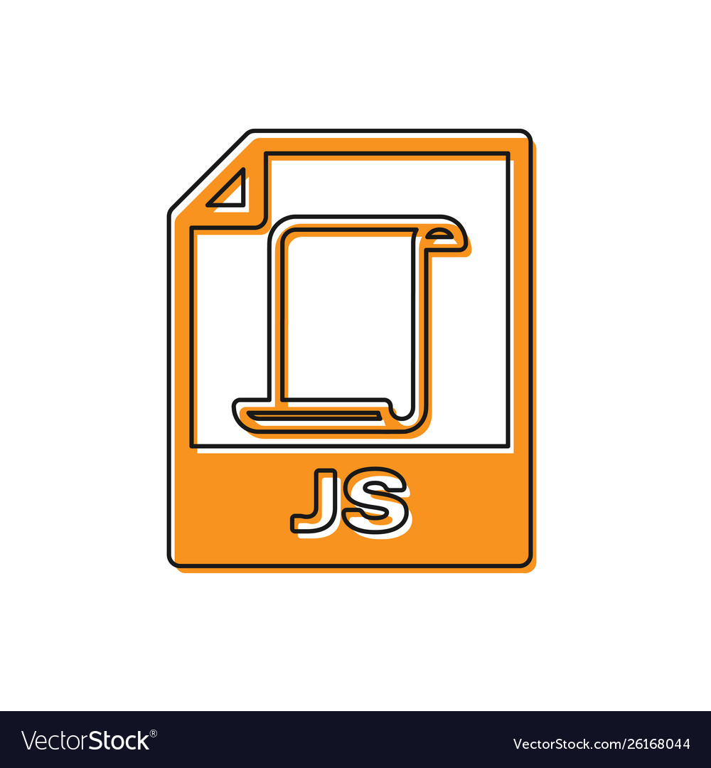 Orange js file document icon download button vector image Orange js file document icon download button