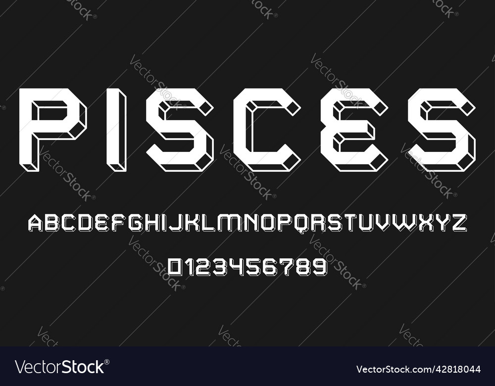 Set of alphabets font letters and numbers