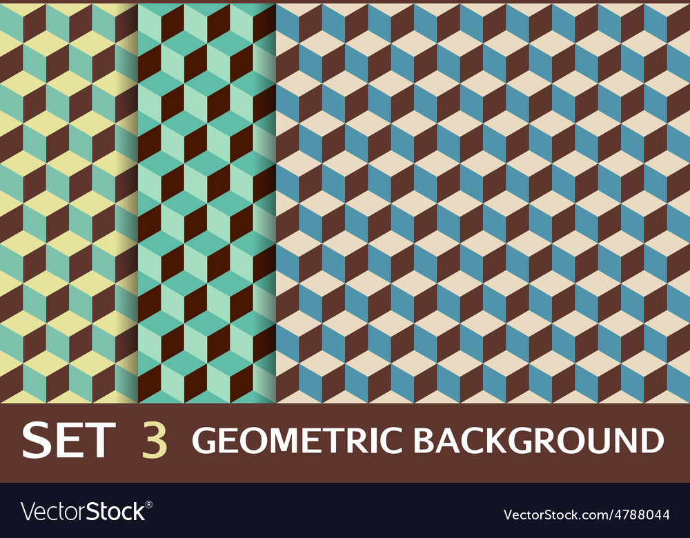Set of geometric seamless patterns