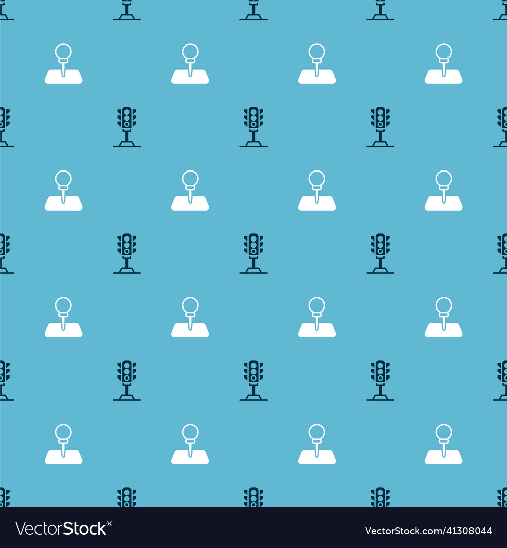 Set traffic light and push pin on seamless pattern vector image Set traffic light and push pin on seamless pattern
