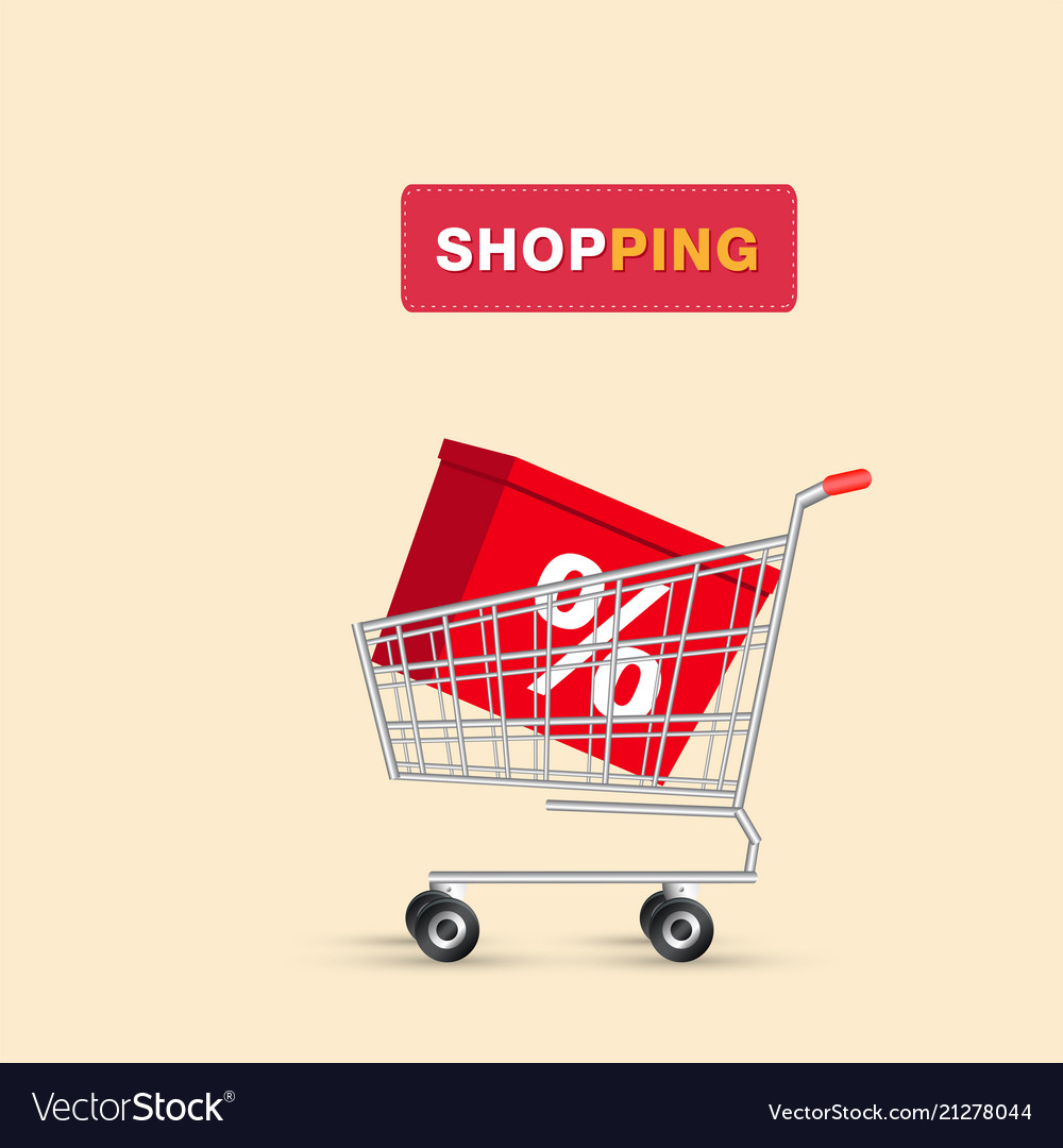 Shopping box in cart background image