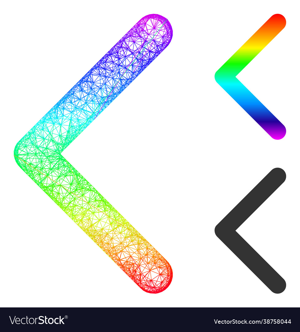 Spectral net mesh gradient direction left icon vector image Spectral net mesh gradient direction left icon