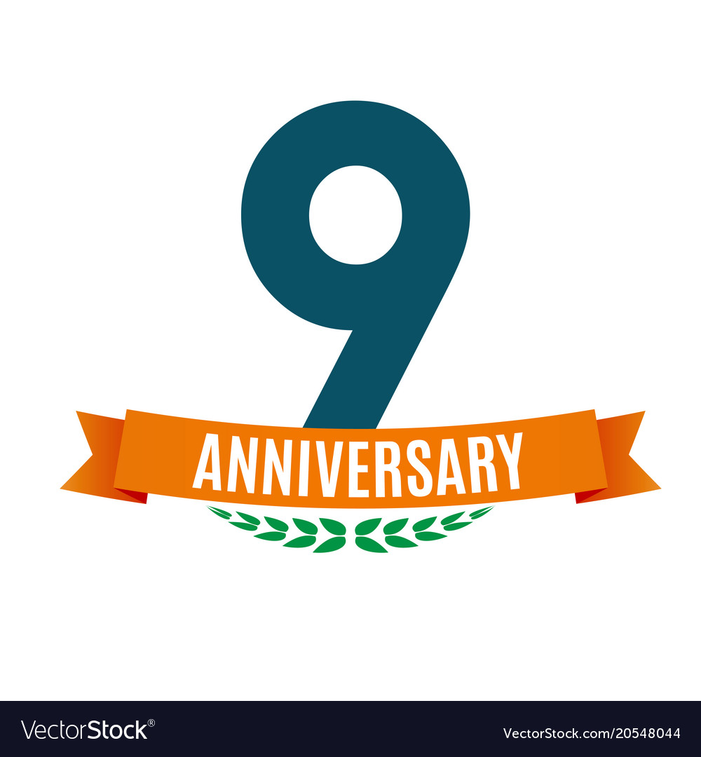 Template 9 years anniversary background Royalty Free Vector