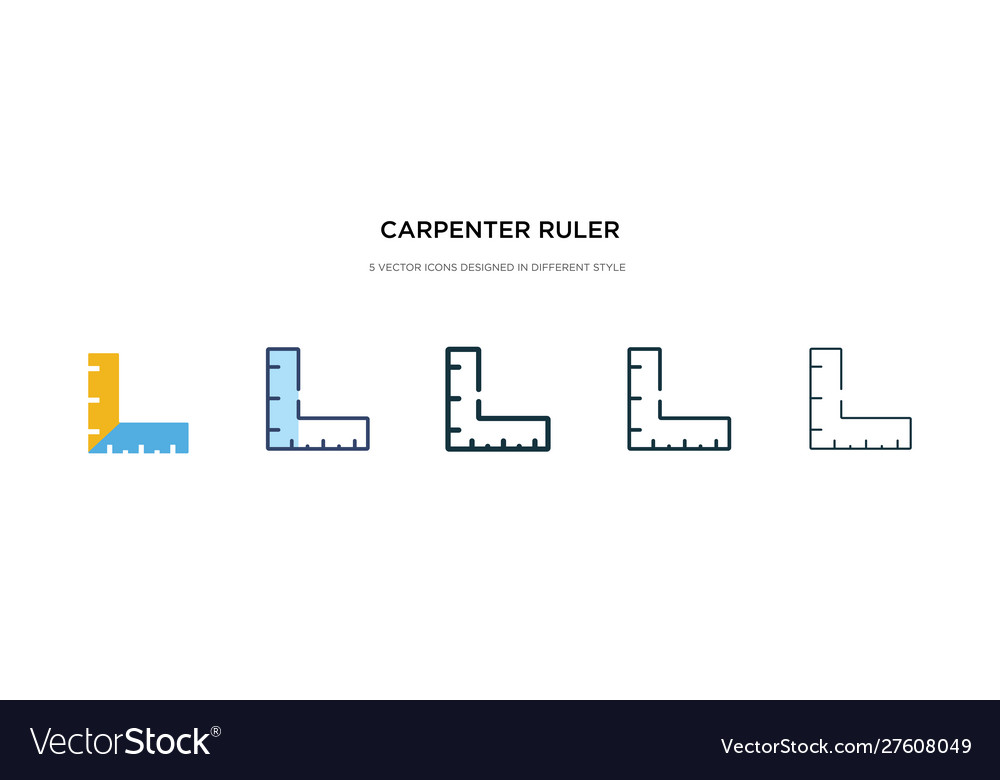 Carpenter Ruler Icons - Multiple Styles