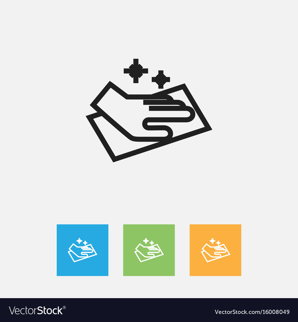 Cleanup symbol on towel