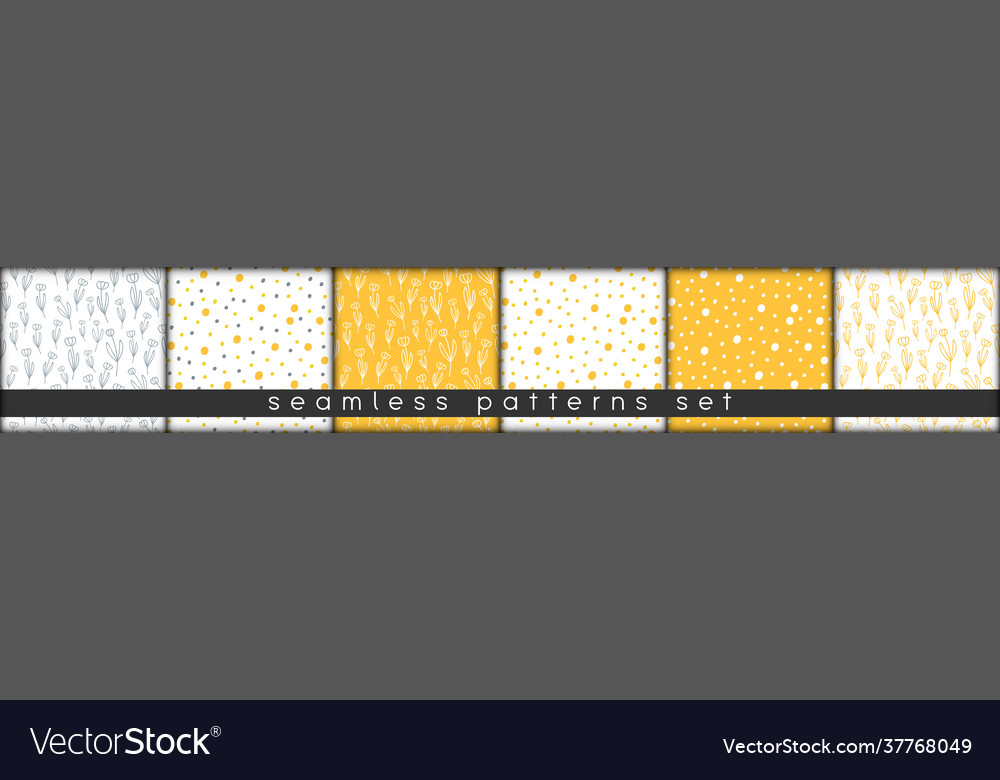 Combinable seamless patterns set hand drawn