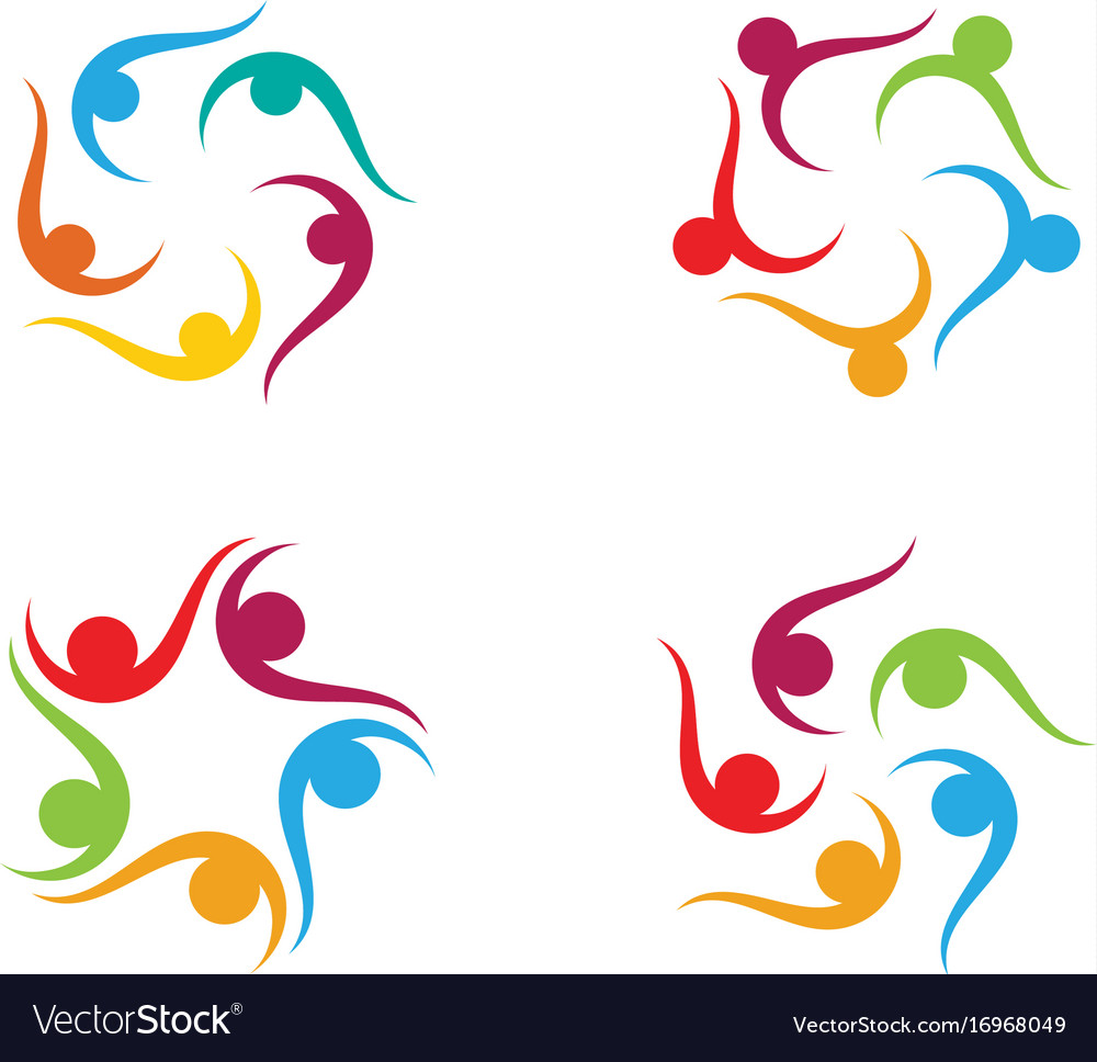Community network and social icon design template