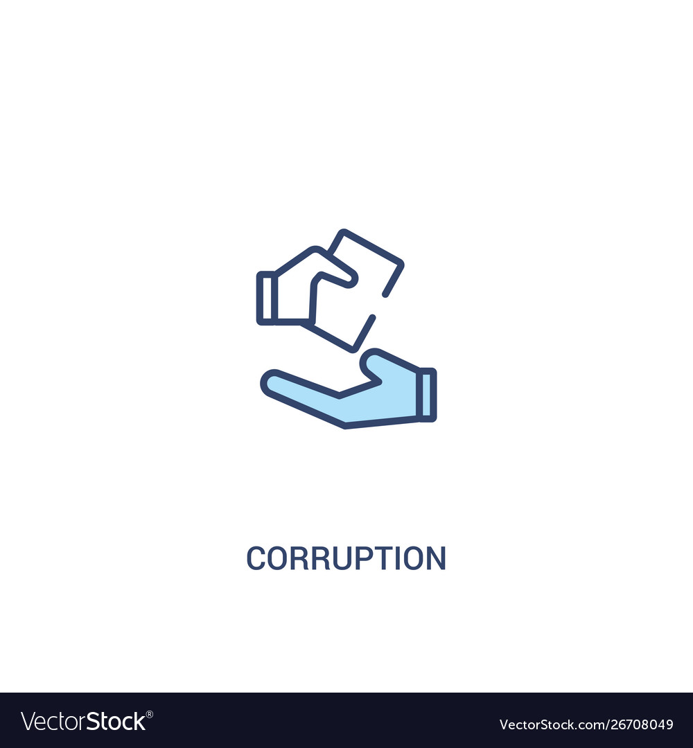 Corruption concept 2 colored icon simple line vector image Corruption concept 2 colored icon simple line