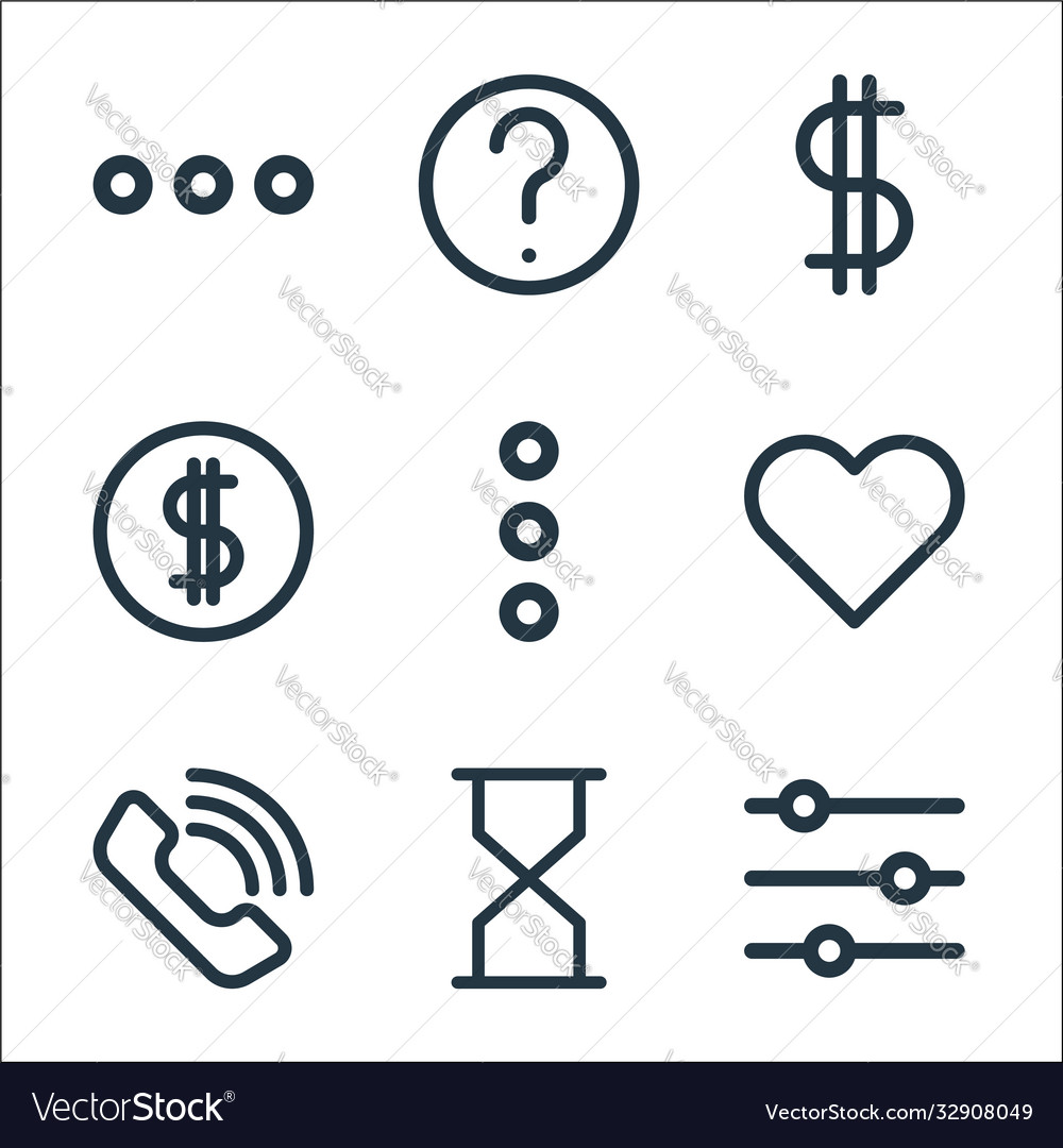 Ecommerce starter pack line icons linear set vector image Ecommerce starter pack line icons linear set