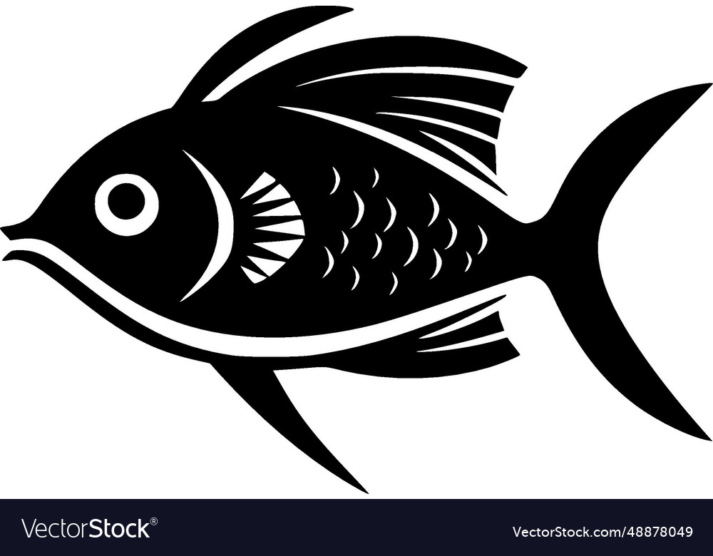 Fish - black and white isolated icon