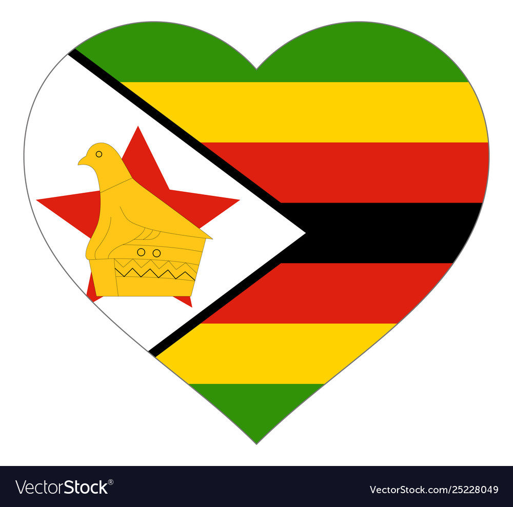 Flag in heart sign shape vector image Flag in heart sign shape