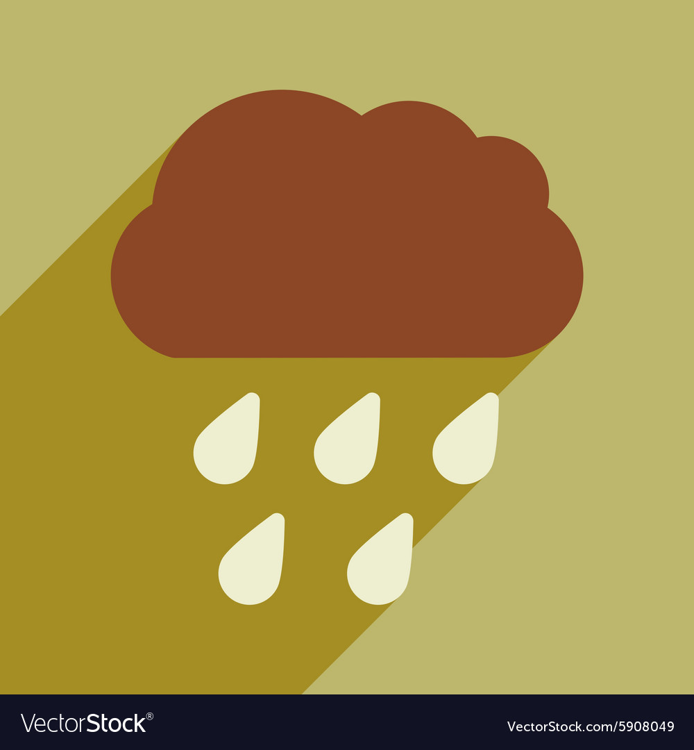 Flat with shadow icon and mobile application rain