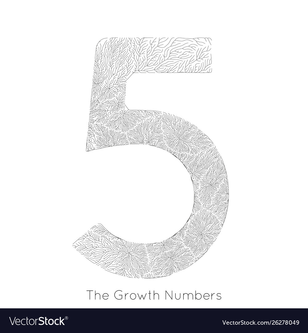 Generative branch growth number 5 lichen vector image Generative branch growth number 5 lichen