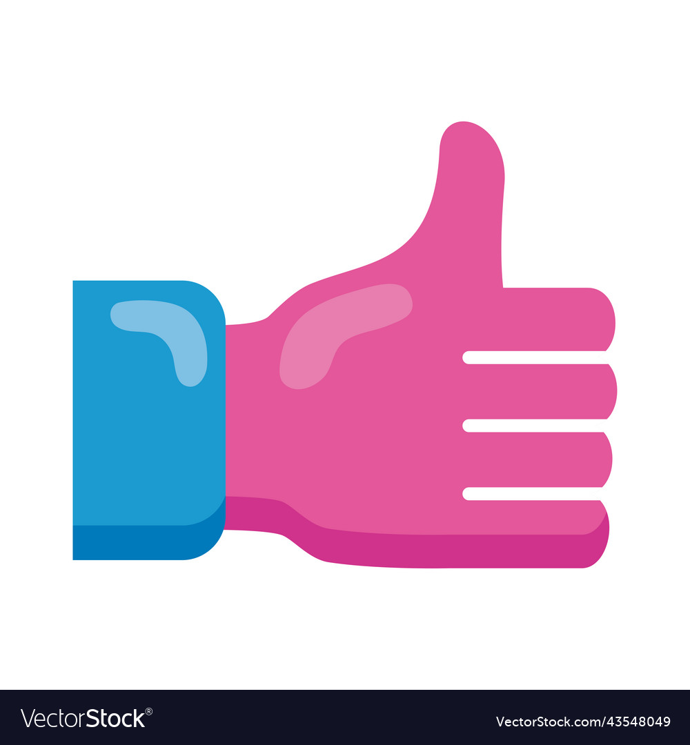 Hand like thumb up Royalty Free Vector Image - VectorStock