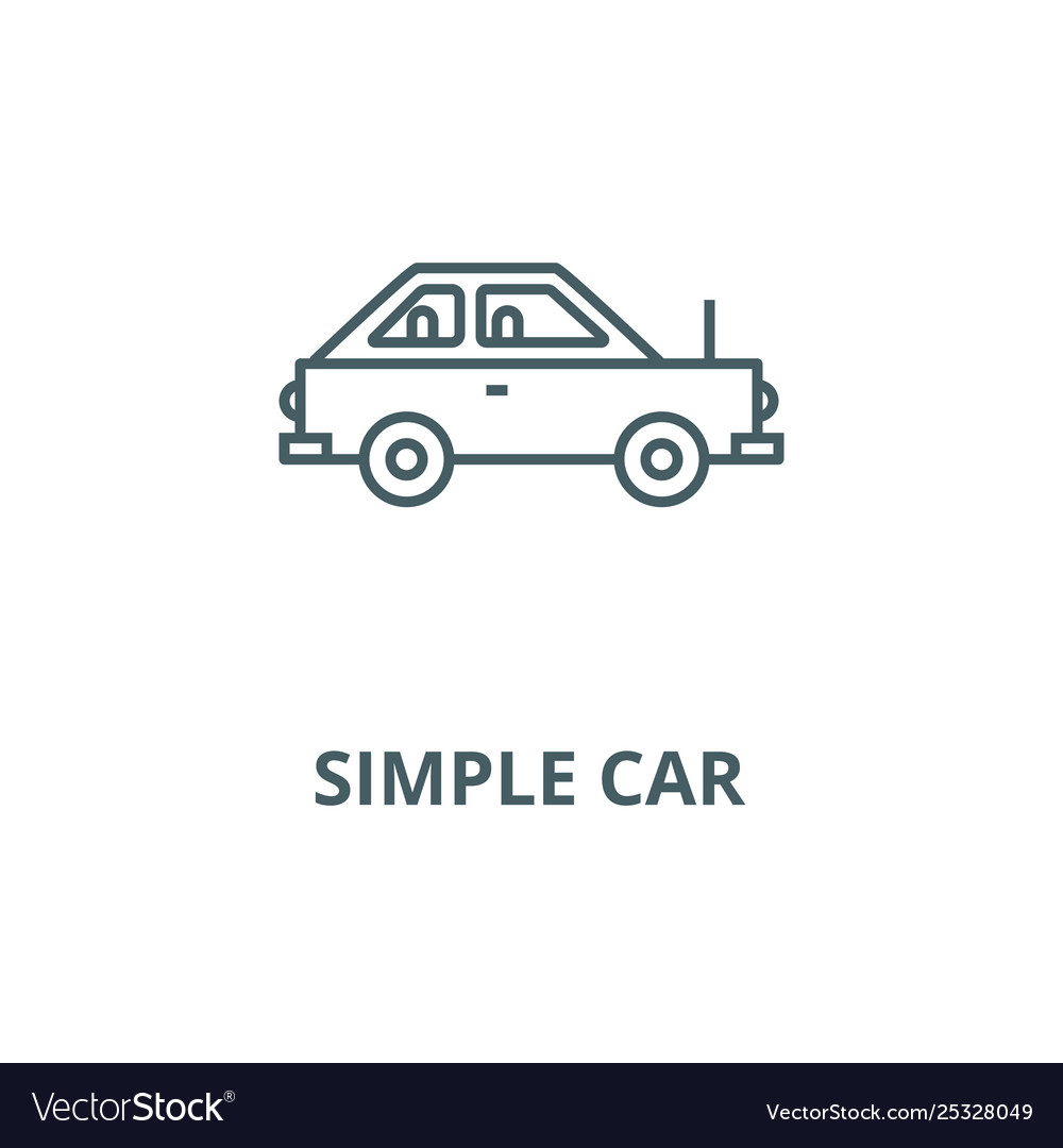 Line Art Car Icon - Simple Vehicle