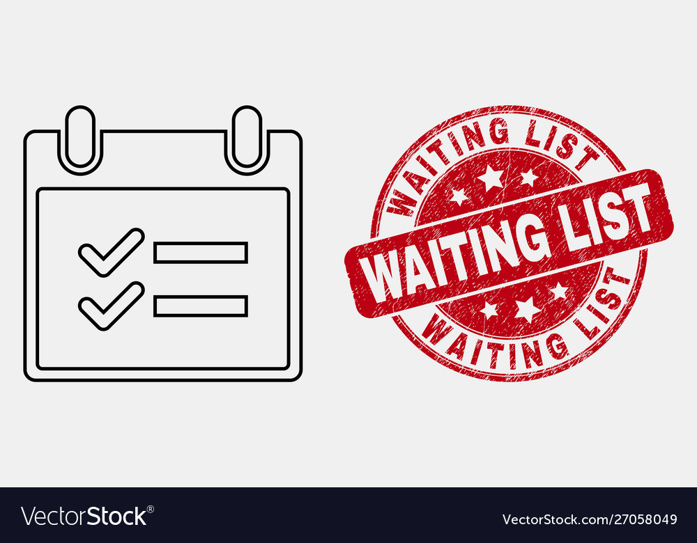 Linear calendar page tasks icon and grunge vector image Linear calendar page tasks icon and grunge