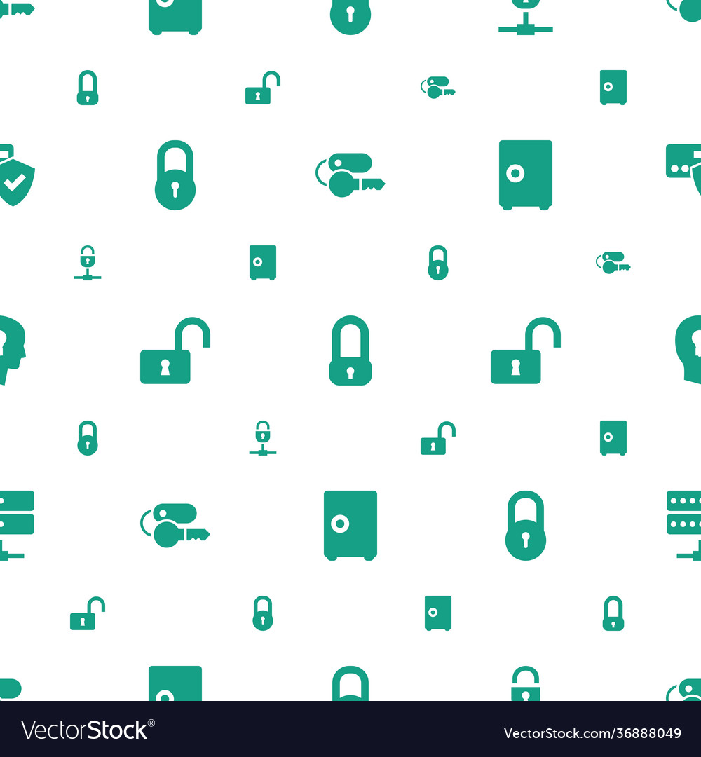 Lock icons pattern seamless white background