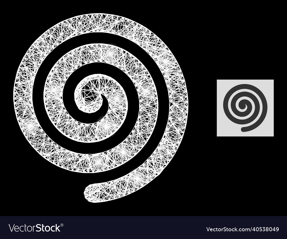 Magic intersected mesh hypnosis spiral icon vector image Magic intersected mesh hypnosis spiral icon
