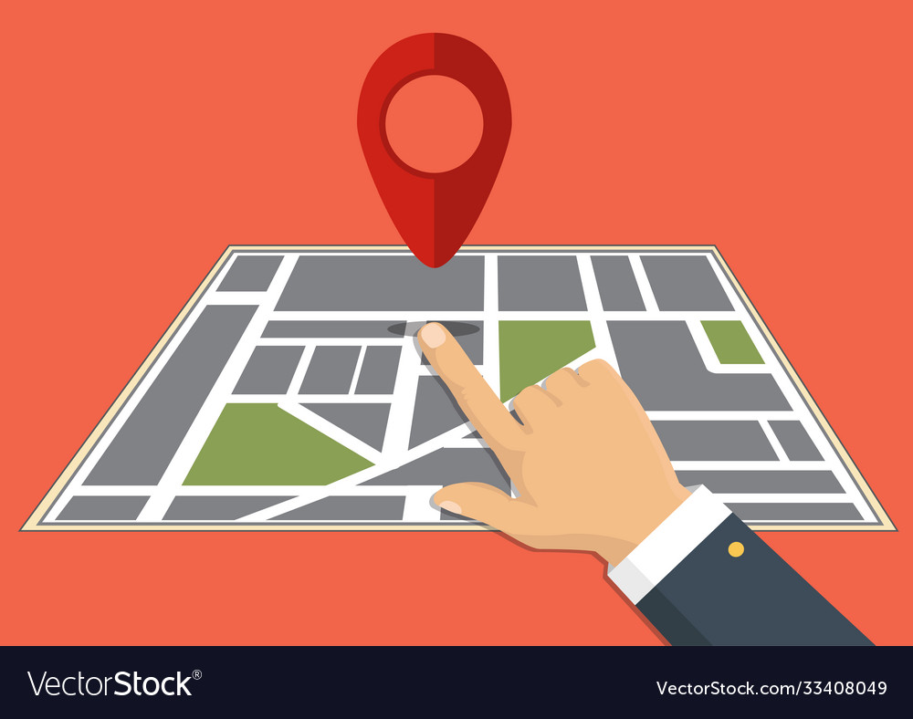 Map concept navigation delivery hand vector image Map concept navigation delivery hand