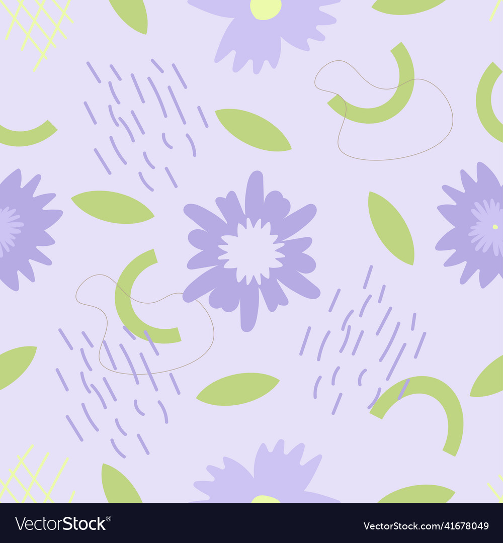 Modern spring seamless pattern with flower Vector Image Modern spring seamless pattern with flower
