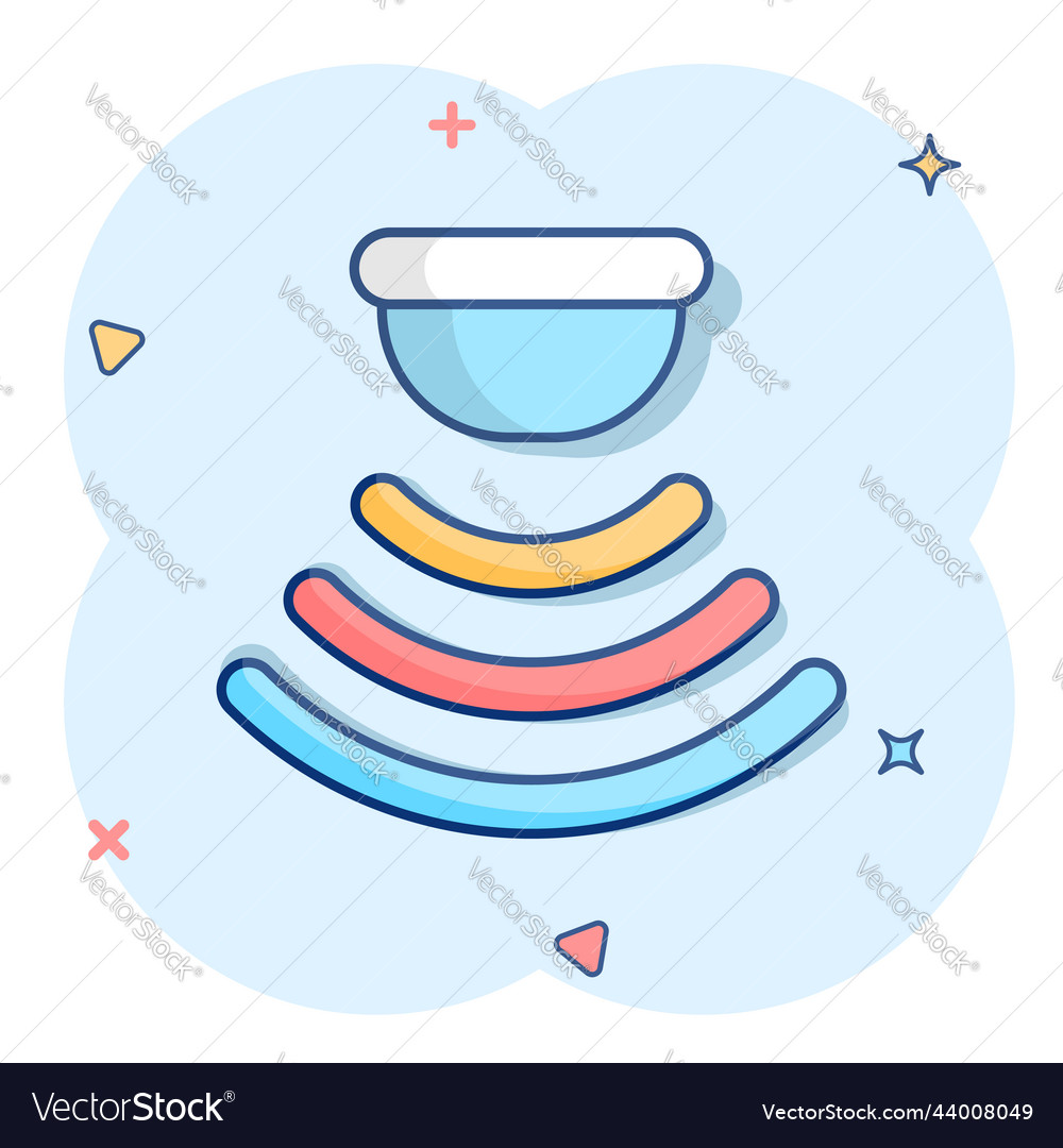 Motion sensor icon in comic style waves