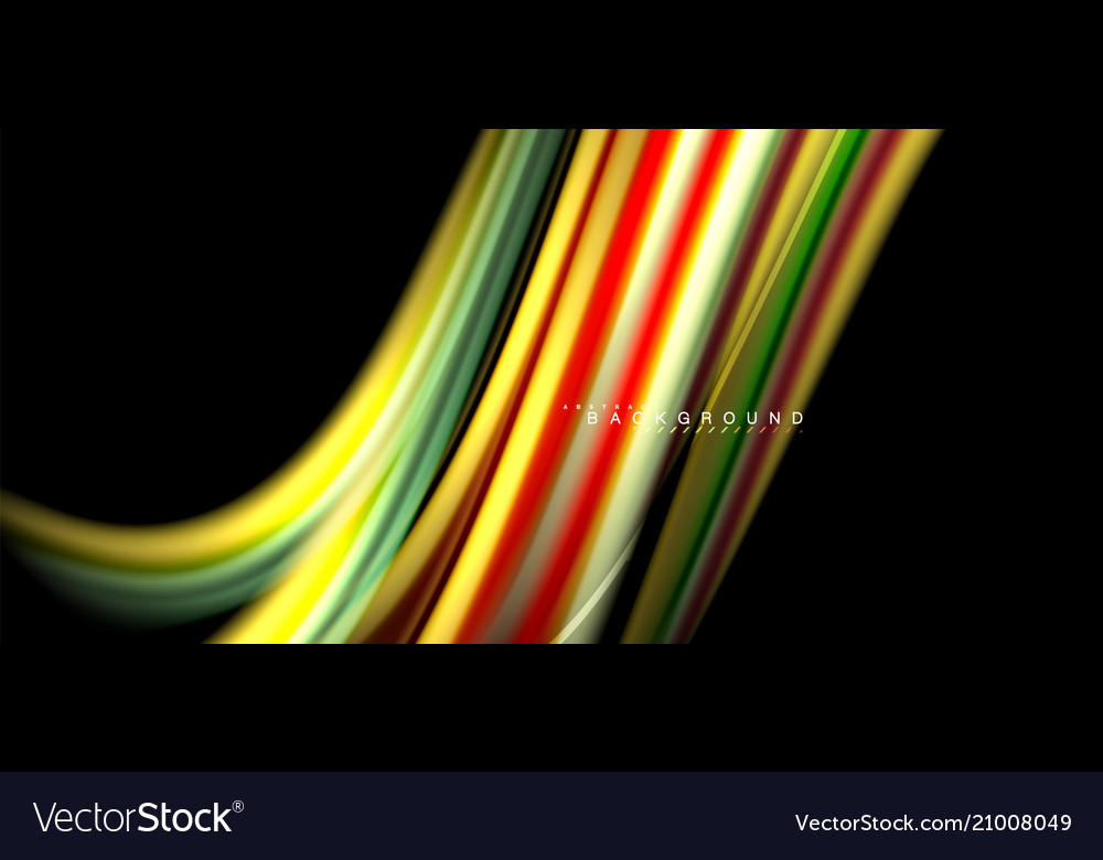 Multicolored wave lines on black background design