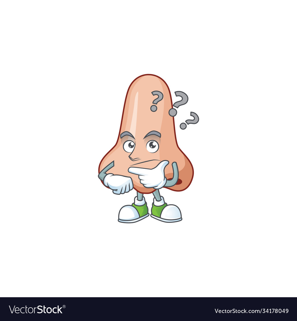 Nose mascot design concept having confuse gesture Vector Image Nose mascot design concept having confuse gesture