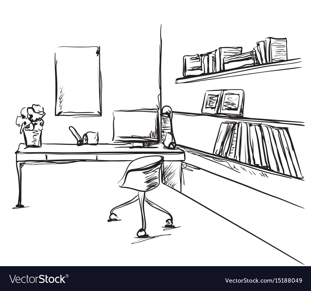 Office Desk with Computer