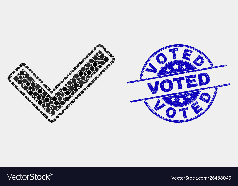 Pixel validated tick icon and distress