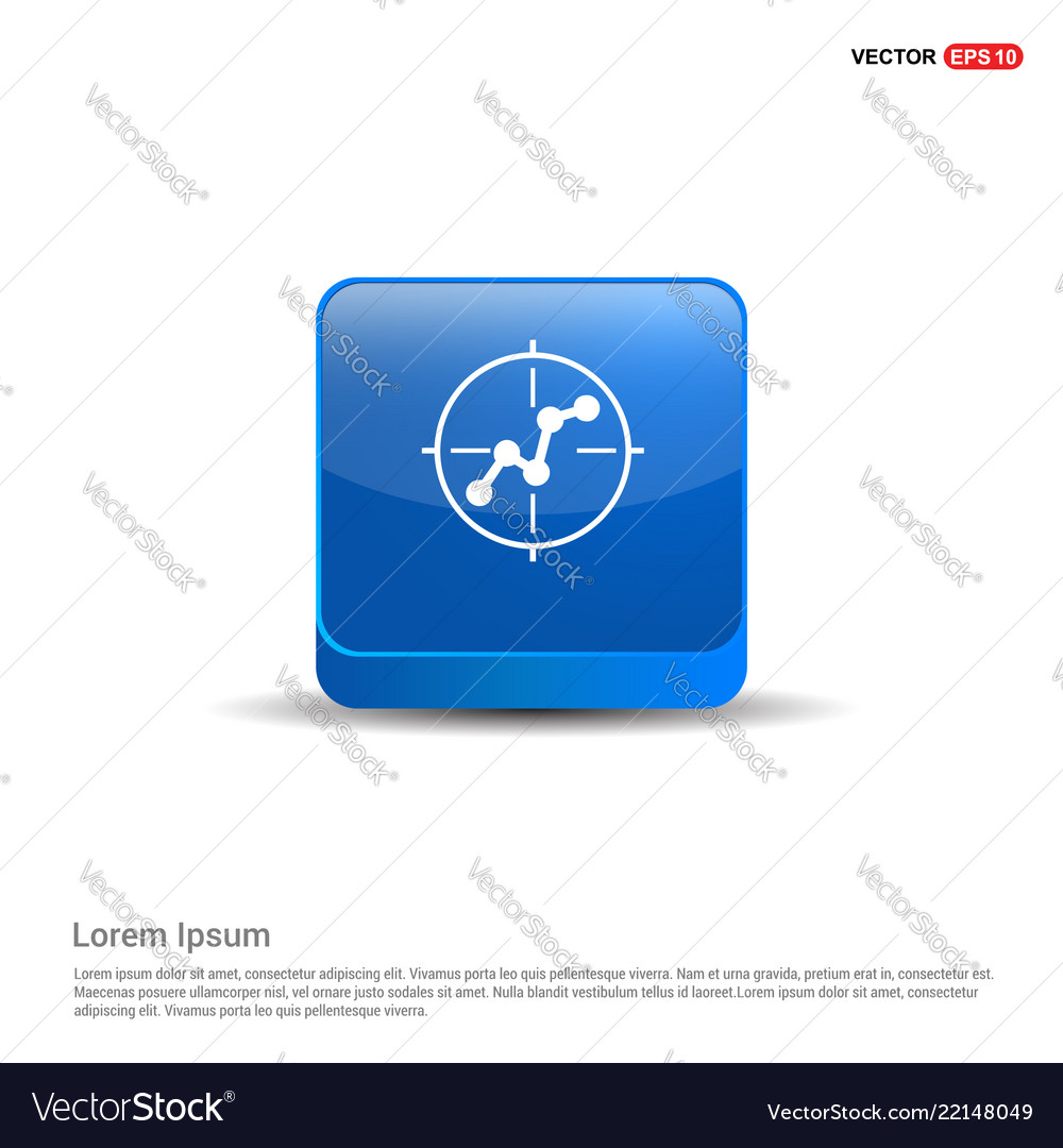 Project connection icon - 3d blue button